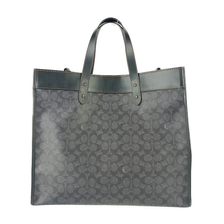 COACH コーチ トートバッグ レキシー プレイフィールド トート40 C4723 ブラック グレー PVC レザー ユニセックス 2WAY ショルダーバッグ シグネチャー