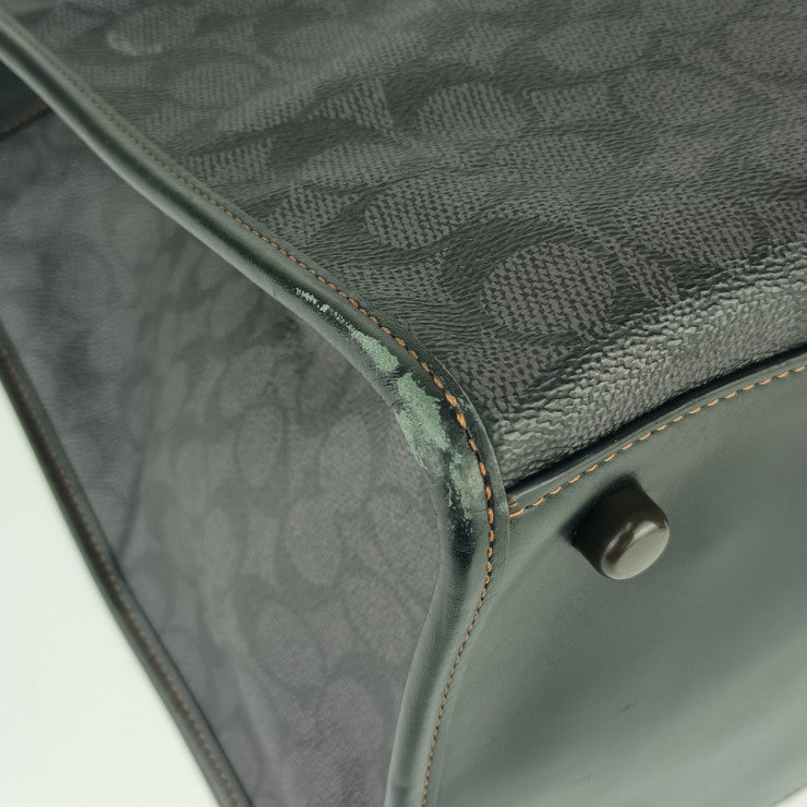 COACH コーチ トートバッグ レキシー プレイフィールド トート40 C4723 ブラック グレー PVC レザー ユニセックス 2WAY ショルダーバッグ シグネチャー