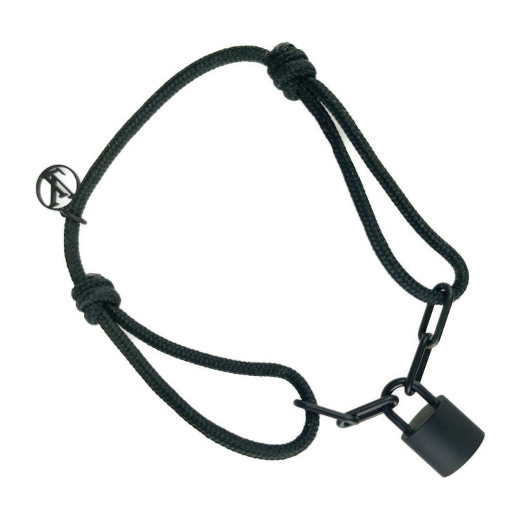 美品 LOUIS VUITTON ルイ ヴィトン ブレスレット シルバー・ロックイット ヴァージル・アブロー Q05270 ノワールプロフォン チタン リサイクルナイロン メンズ ブラック
