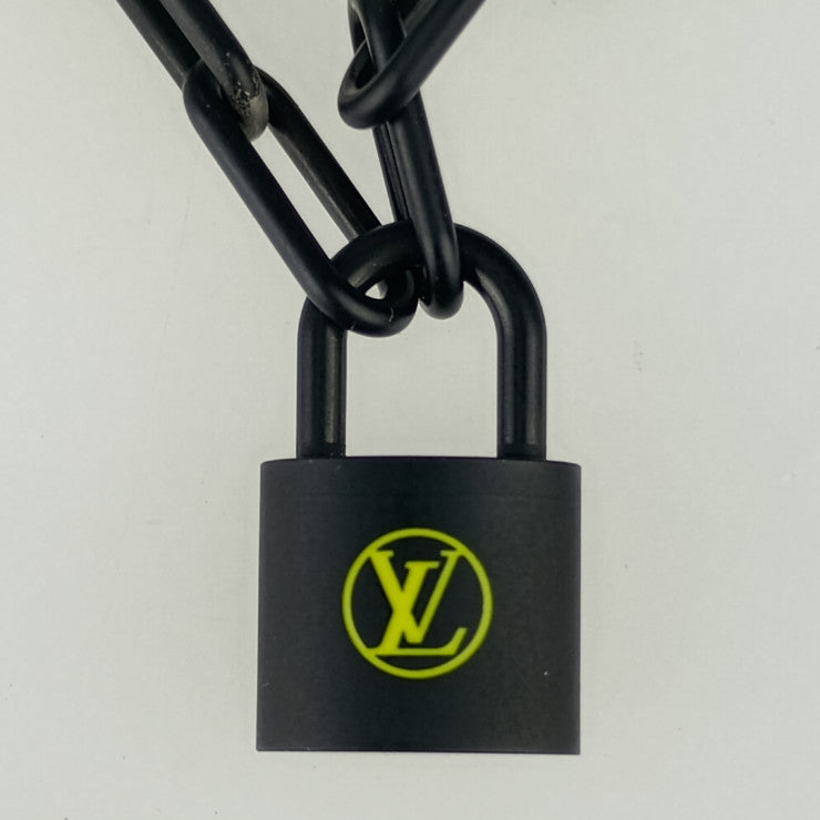 美品 LOUIS VUITTON ルイ ヴィトン ブレスレット シルバー・ロックイット ヴァージル・アブロー Q05270 ノワールプロフォン チタン リサイクルナイロン メンズ ブラック