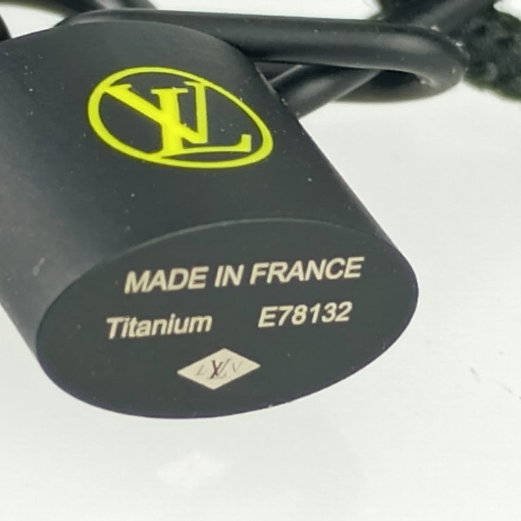 美品 LOUIS VUITTON ルイ ヴィトン ブレスレット シルバー・ロックイット ヴァージル・アブロー Q05270 ノワールプロフォン チタン リサイクルナイロン メンズ ブラック