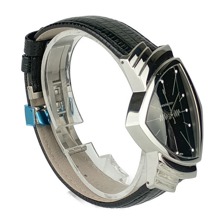 新品未使用展示品 HAMILTON ハミルトン 腕時計 Ventura Quartz ベンチュラ クオーツ H24411732 シルバー ブラック ステンレス 型押しカウレザー メンズ
