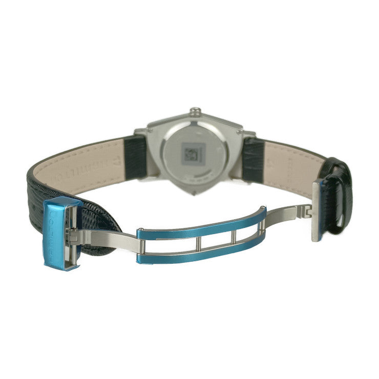 新品未使用展示品 HAMILTON ハミルトン 腕時計 Ventura Quartz ベンチュラ クオーツ H24411732 シルバー ブラック ステンレス 型押しカウレザー メンズ