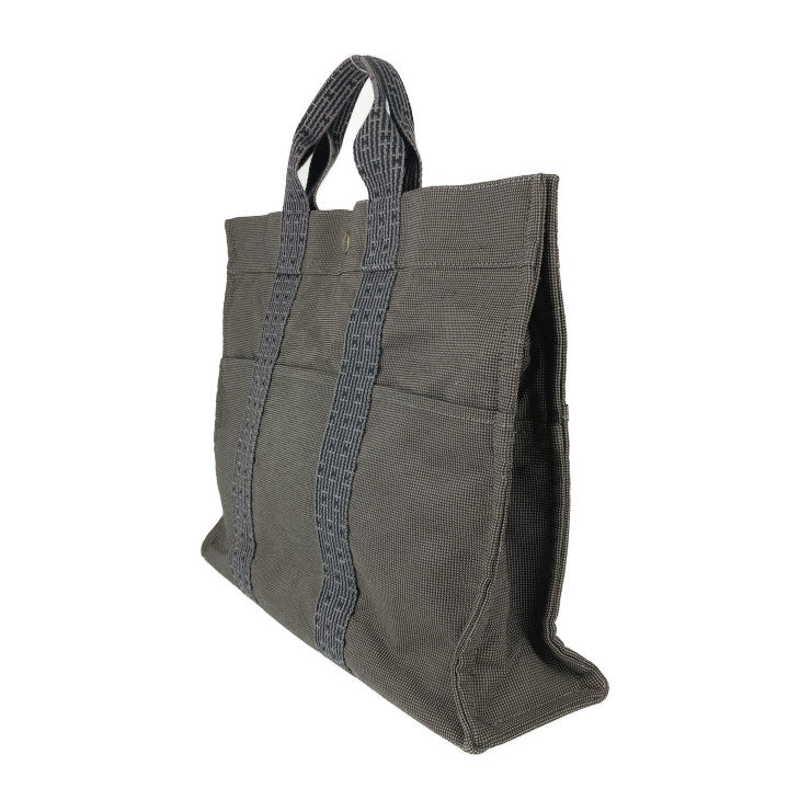 HERMES エルメス トートバッグ エールライン トート MM - グレー シルバー金具 キャンバス ユニセックス ハンドバッグ