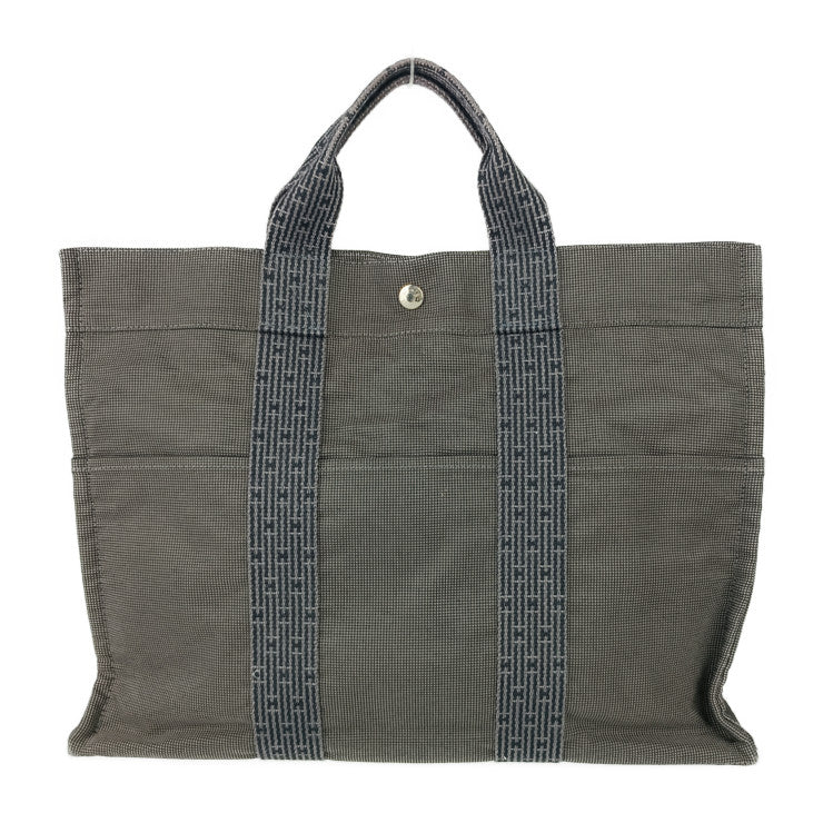 HERMES エルメス トートバッグ エールライン トート MM - グレー シルバー金具 キャンバス ユニセックス ハンドバッグ