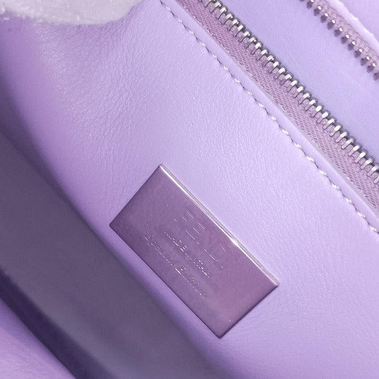 超美品 FENDI フェンディ ハンドバッグ PEEKABOO ESSENTIALLY ピーカブー エッセンシャリー 8BN302 SMQ ブラウン パープル シルバー金具 カーフレザー レディース ターンロック