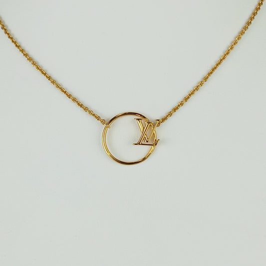 超美品 LOUIS VUITTON ルイ ヴィトン ネックレス LV エクリプス M00762 ゴールド メタル レディース アクセサリー