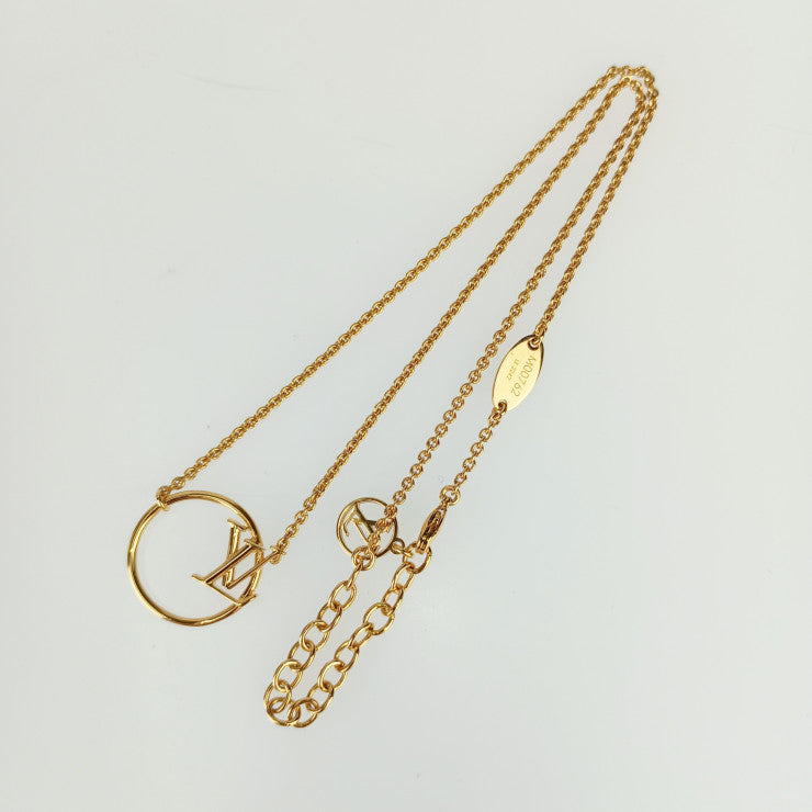 超美品 LOUIS VUITTON ルイ ヴィトン ネックレス LV エクリプス M00762 ゴールド メタル レディース アクセサリー
