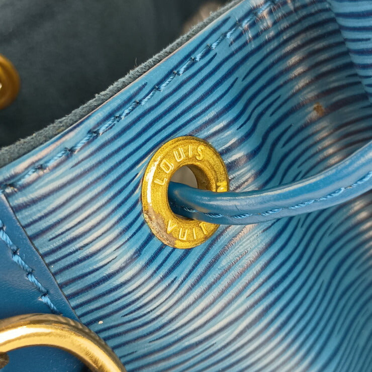 美品 LOUIS VUITTON ルイ ヴィトン ショルダーバッグ ノエ M44005 トレドブルー ゴールド金具 エピレザー レディース 巾着型