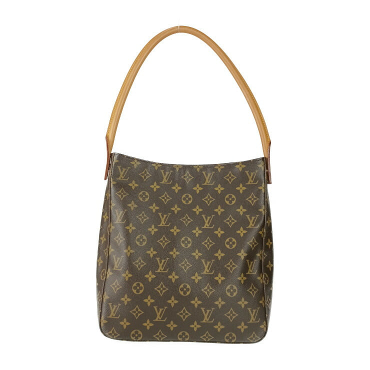 美品 LOUIS VUITTON ルイ ヴィトン ショルダーバッグ ルーピングGM M51145 ブラウン ゴールド金具 モノグラムキャンバス レザー レディース ワンショルダーバッグ