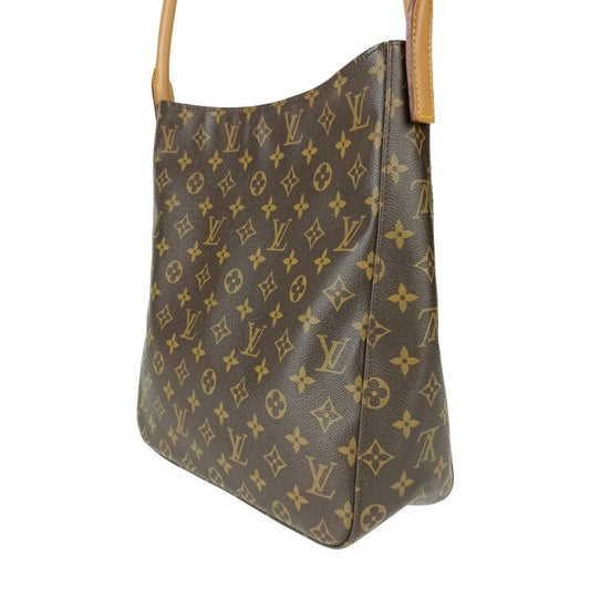 美品 LOUIS VUITTON ルイ ヴィトン ショルダーバッグ ルーピングGM M51145 ブラウン ゴールド金具 モノグラムキャンバス レザー レディース ワンショルダーバッグ
