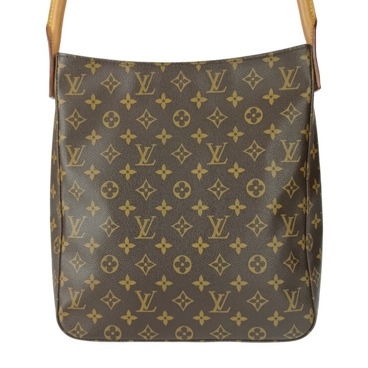 美品 LOUIS VUITTON ルイ ヴィトン ショルダーバッグ ルーピングGM M51145 ブラウン ゴールド金具 モノグラムキャンバス レザー レディース ワンショルダーバッグ