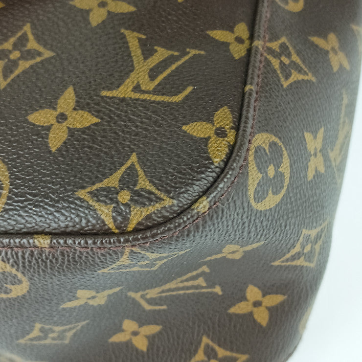 美品 LOUIS VUITTON ルイ ヴィトン ショルダーバッグ ルーピングGM M51145 ブラウン ゴールド金具 モノグラムキャンバス レザー レディース ワンショルダーバッグ