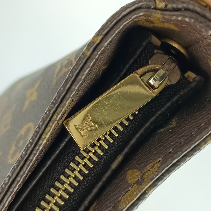 美品 LOUIS VUITTON ルイ ヴィトン ショルダーバッグ ルーピングGM M51145 ブラウン ゴールド金具 モノグラムキャンバス レザー レディース ワンショルダーバッグ