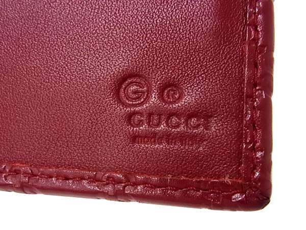 美品 GUCCI グッチ 長財布 マイクログッチシマ 449396 レッド系 グッチッシマ レザー ユニセックス GG柄