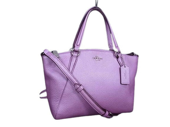 超美品 COACH コーチ ショルダーバッグ ミニ ケルシー サッチェル F22316 パープル系 レザー レディース ミニバッグ 2WAY