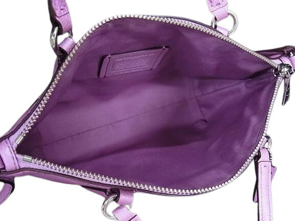 超美品 COACH コーチ ショルダーバッグ ミニ ケルシー サッチェル F22316 パープル系 レザー レディース ミニバッグ 2WAY
