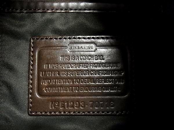 美品 COACH コーチ ボディバッグ 70716 ブラウン系 レザー メンズ パンチング クロスボディ