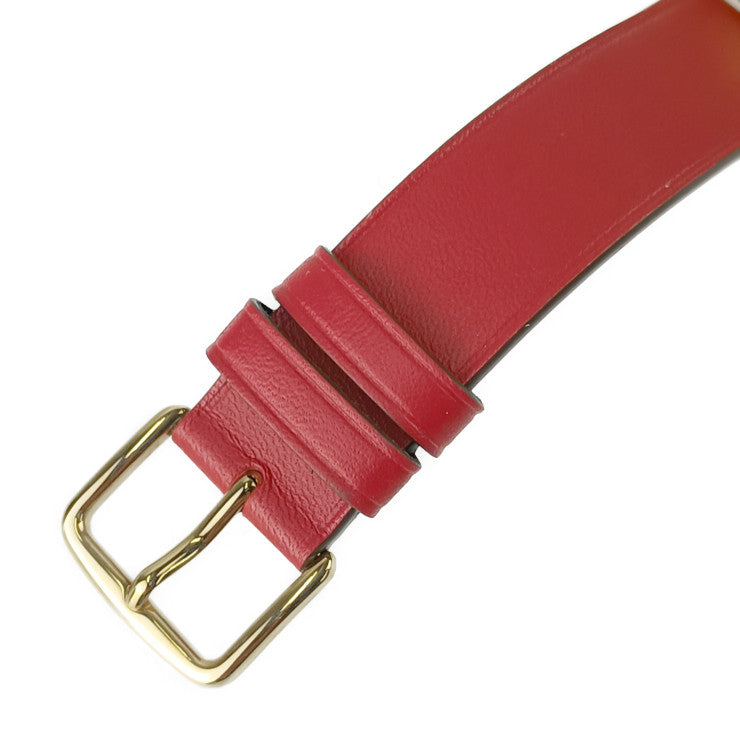 COACH コーチ 腕時計 エリオット CA.158.7.34.2339 レッド ゴールド GP レザー ユニセックス 美品