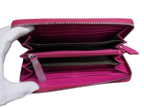 Vivienne Westwood ヴィヴィアンウエストウッド 財布 アングロマニア - フューシャ レザー レディース オーブ ラウンドファスナー 長財布 シルバー金具 新品未使用展示品