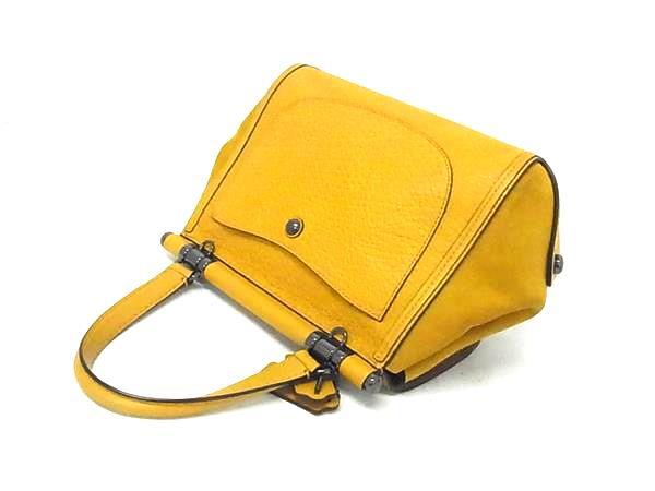 COACH コーチ ハンドバッグ ドリフター 38388 イエロー レザー レディース ターンロック 2WAY ガンメタ金具 美品