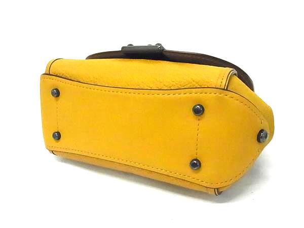 COACH コーチ ハンドバッグ ドリフター 38388 イエロー レザー レディース ターンロック 2WAY ガンメタ金具 美品