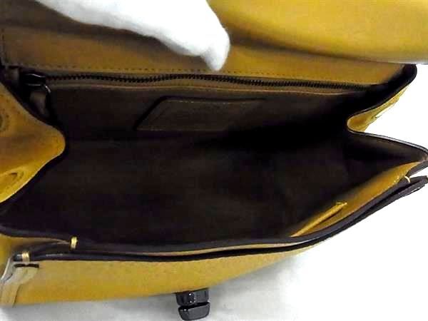 COACH コーチ ハンドバッグ ドリフター 38388 イエロー レザー レディース ターンロック 2WAY ガンメタ金具 美品