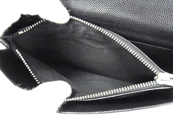 SAINT LAURENT サンローラン 財布 328558 ブラック レザー ユニセックス ラウンドファスナー 長財布 シルバー金具 美品