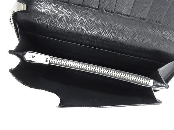 SAINT LAURENT サンローラン 財布 328558 ブラック レザー ユニセックス ラウンドファスナー 長財布 シルバー金具 美品