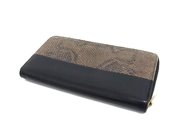 CELINE セリーヌ 財布 ラージジップドマルチファンクション 102623RTB.15KH ブラック ブラウン レザー ユニセックス ラウンドファスナー 長財布 パイソン調