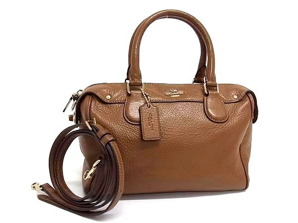 COACH コーチ ハンドバッグ ベネットミニサッチェル F36677 ブラウン レザー レディース 2WAY ゴールド金具