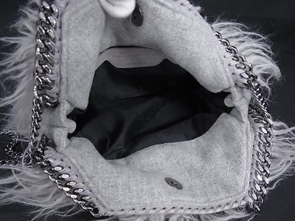 STELLA McCARTNEY ステラ マッカートニー ショルダーバッグ ファラベラ - グレー ファー レディース 2WAY シルバー金具 美品