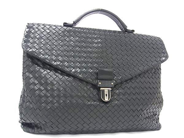 BOTTEGA VENETA ボッテガヴェネタ ビジネスバッグ イントレチャート 122139 ブラック レザー メンズ シルバー金具