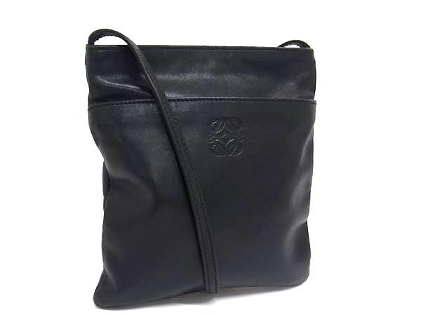 LOEWE ロエベ ショルダーバッグ アナグラム - ブラック レザー レディース 美品