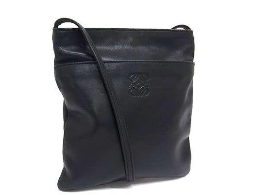 LOEWE ロエベ ショルダーバッグ アナグラム - ブラック レザー レディース 美品