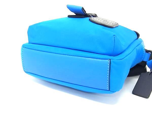 COACH コーチ ショルダーバッグ マックス C9836 ブルー ブラック ナイロン×レザー ユニセックス 美品