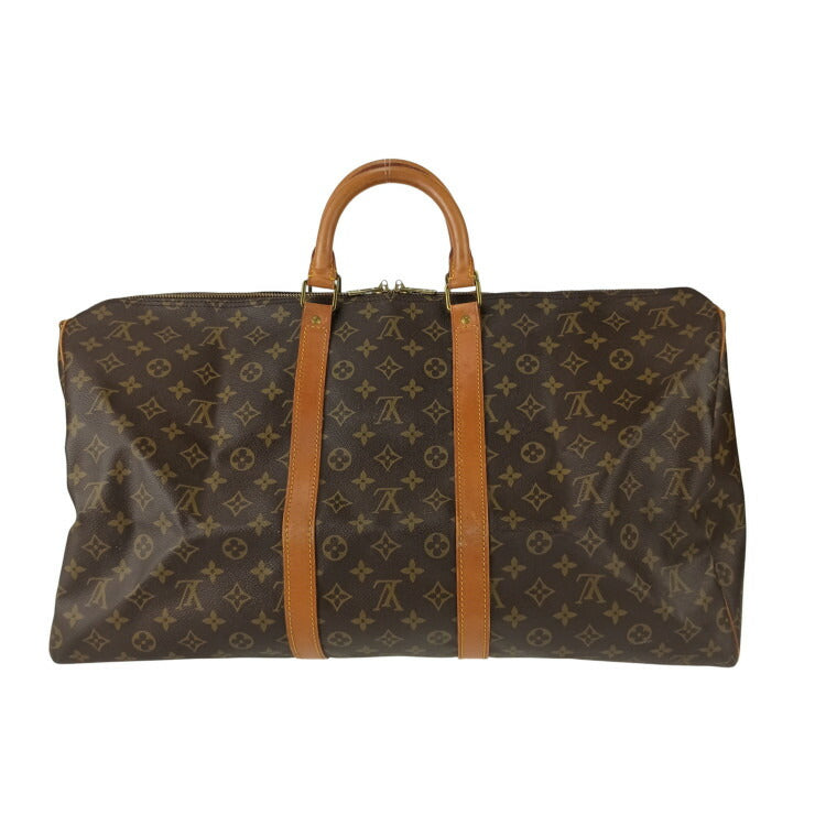 LOUIS VUITTON ルイヴィトン ボストンバッグ モノグラム キーポル バンドリエール 55 M41414 ブラウン PVC レザー ユニセックス ゴールド金具