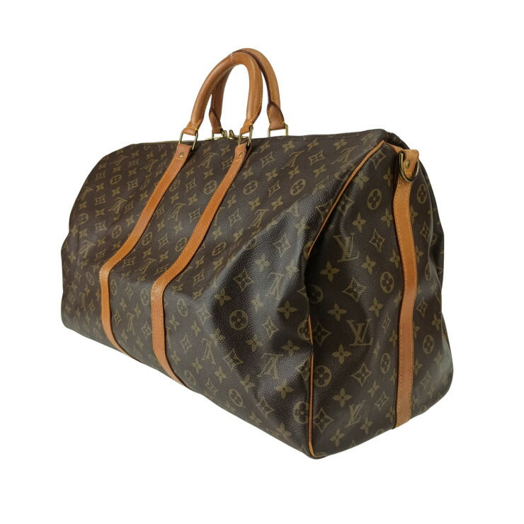 LOUIS VUITTON ルイヴィトン ボストンバッグ モノグラム キーポル バンドリエール 55 M41414 ブラウン PVC レザー ユニセックス ゴールド金具