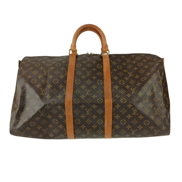 LOUIS VUITTON ルイヴィトン ボストンバッグ モノグラム キーポル バンドリエール 55 M41414 ブラウン PVC レザー ユニセックス ゴールド金具