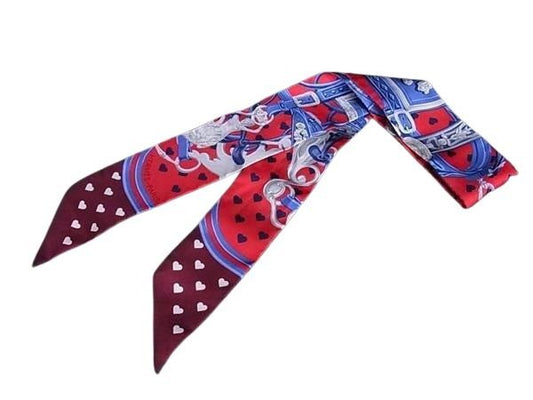 HERMES エルメス スカーフ ツイリー Brides de Gala Love ブリッド ドゥ ガラ ラヴ マルチカラー シルク100％ レディース リボンスカーフ 美品