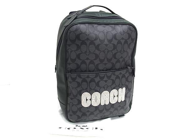 COACH コーチ リュックサック シグネチャー CE489 グレー グリーン レザー メンズ 新品未使用展示品