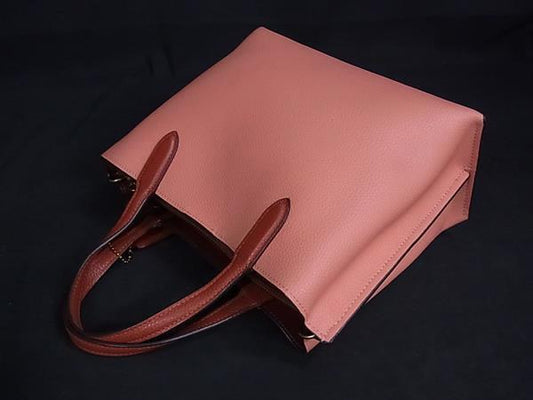 COACH コーチ ハンドバッグ ウィロウ トート 24 カラーブロック C8561 ピンク系 レザー レディース 2WAY ショルダーバッグ ゴールド金具 美品