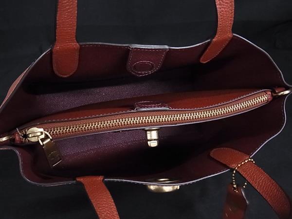 COACH コーチ ハンドバッグ ウィロウ トート 24 カラーブロック C8561 ピンク系 レザー レディース 2WAY ショルダーバッグ ゴールド金具 美品