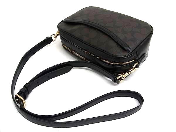 COACH コーチ ショルダーバッグ ジェス クロスボディ F68168 ブラウン系×ブラック系 PVC×レザー レディース ゴールド金具 超美品