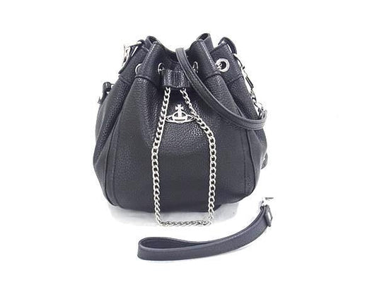 Vivienne Westwood ヴィヴィアンウエストウッド ショルダーバッグ クリッシー スモール - ブラック レザー レディース シルバー金具 超美品