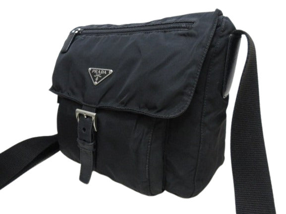 PRADA プラダ ショルダーバッグ トライアングルロゴ BT8994 ブラック ナイロン×レザー ユニセックス 三角ロゴマーク 白タグ シルバー金具