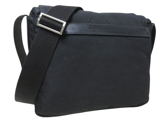 PRADA プラダ ショルダーバッグ トライアングルロゴ BT8994 ブラック ナイロン×レザー ユニセックス 三角ロゴマーク 白タグ シルバー金具