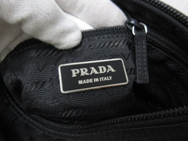 PRADA プラダ ショルダーバッグ トライアングルロゴ BT8994 ブラック ナイロン×レザー ユニセックス 三角ロゴマーク 白タグ シルバー金具
