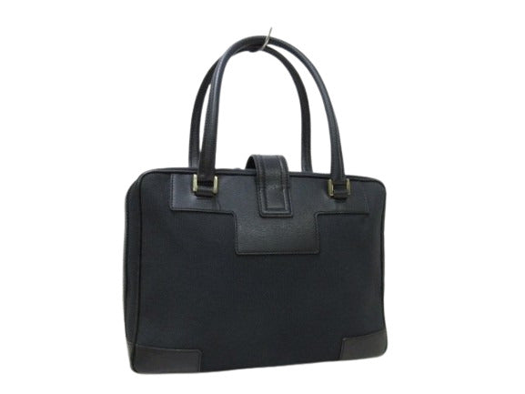 GUCCI グッチ ハンドバッグ Gロゴ 001-5155 ブラック キャンバス×レザー レディース ゴールド金具 美品