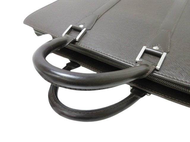 LOUIS VUITTON ルイヴィトン ビジネスバッグ ポルトドキュマン ロザン M30058 グリズリ タイガ メンズ シルバー金具